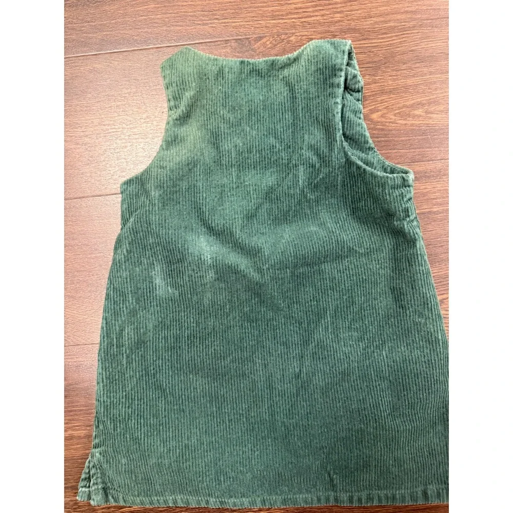Vintage Ralph Lauren Polo Bear Green Corduroy Jumper Dress - 2T